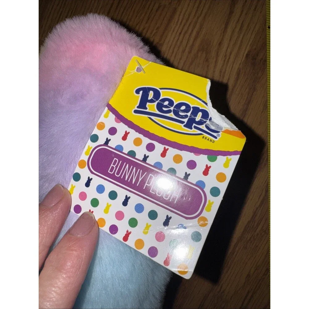 Rainbow Pastel Peeps Plush Easter Bunny Rabbit 18x8
